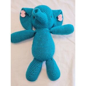 Handmade Crochet Elephant Plush Stuffed Animal Baby Shower Gift Nursery Decor